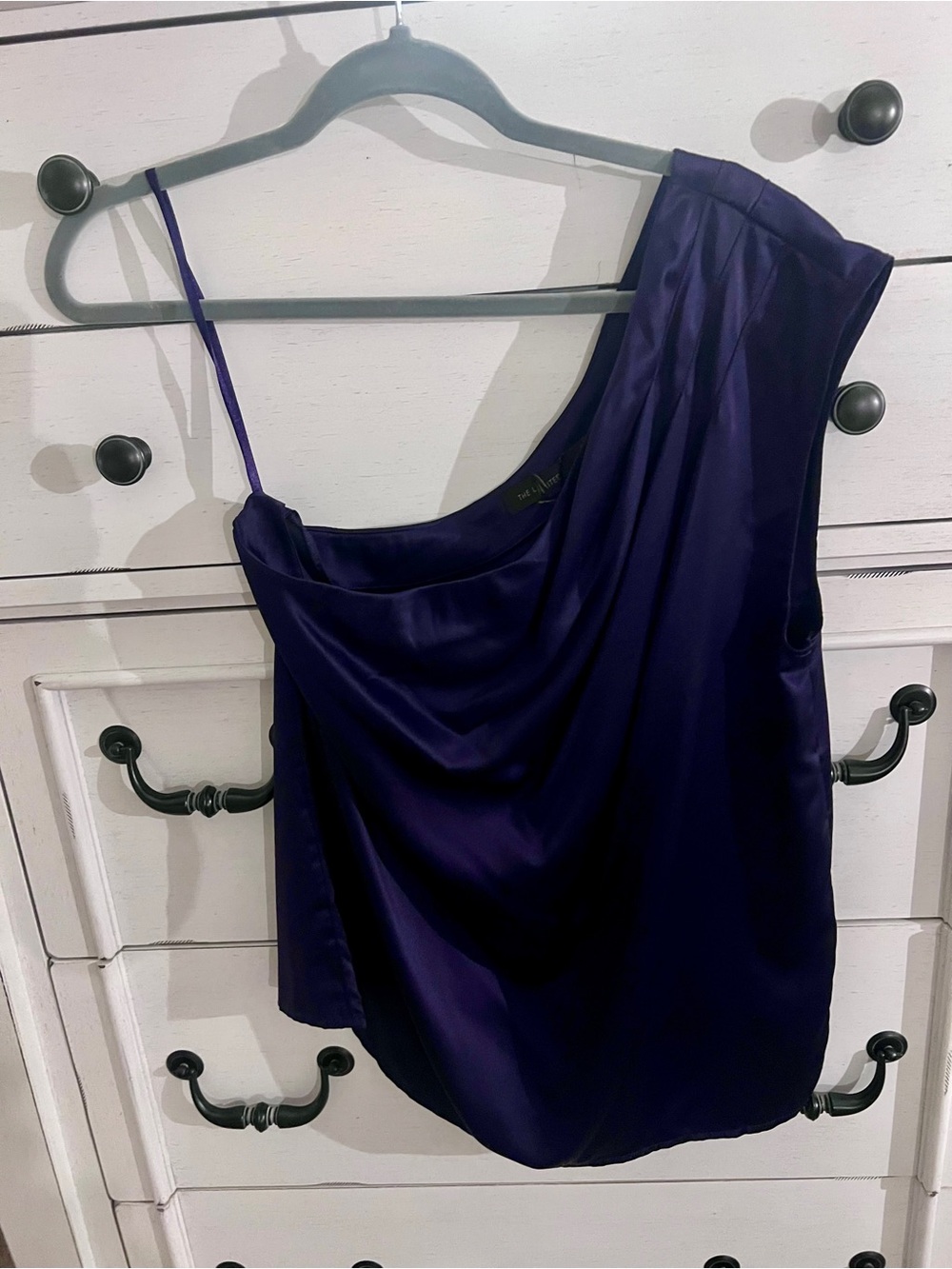 The Limited Deep Purple One-Shoulder Satin Camisole
